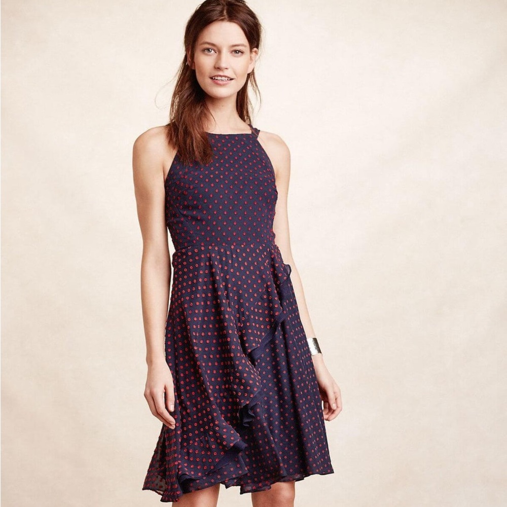 Eva Franco Maryanne Dress‎ - Navy/Red Dot